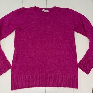LOFT Fuchsia Crew Neck Sweater